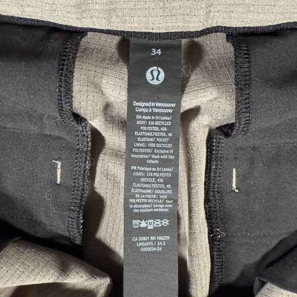 Lululemon Chino Pants Men Size 34 W34 L31 Performance Lightweight Pocket LM5AXYS - Picture 6 of 10